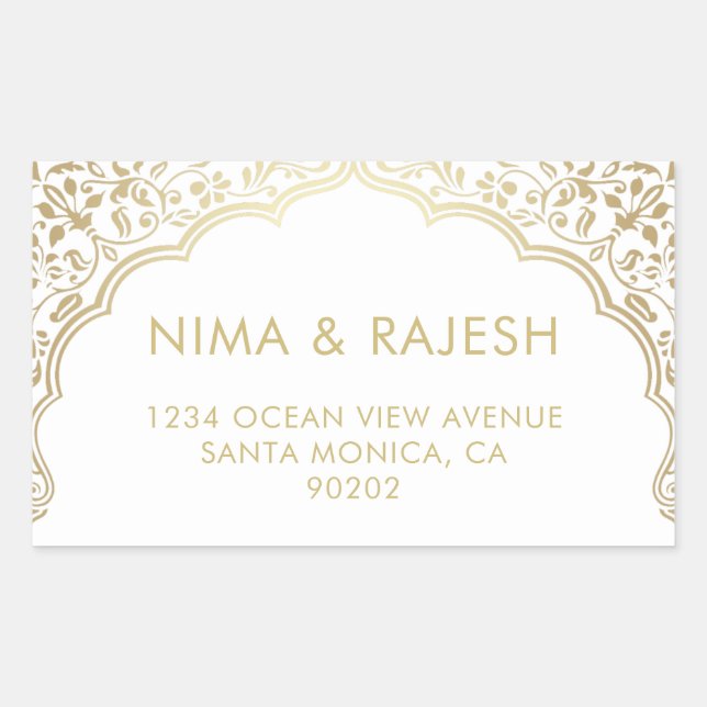 Indian Wedding Address Labels, Wedding Stickers (Front)