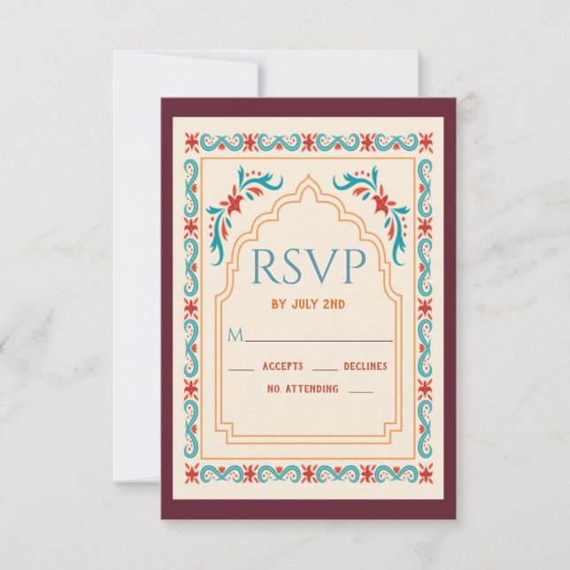 Indian Wedding Bridal RSVP (Front)