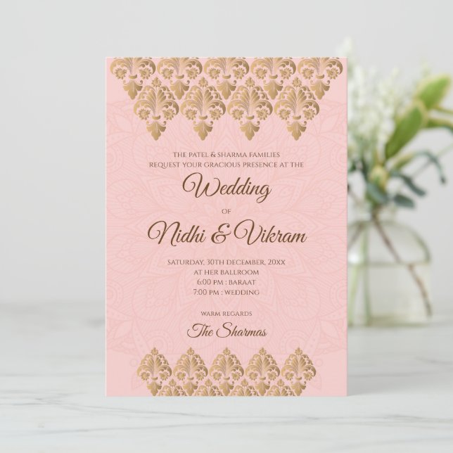 Indian wedding cards & Hindu wedding invitations (Standing Front)