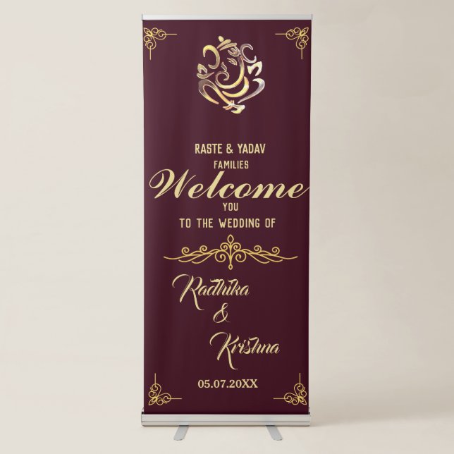 indian wedding ceremony  retractable banner (Front)