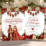 Indian Wedding Ceremony Roka Hindu Bollywood Invitation<br><div class="desc">Indian Wedding Ceremony,  Roka Hindu Wedding,  Bollywood India Sangeet,  Ganesh Pooja Mehendi Wedding Invitation</div>