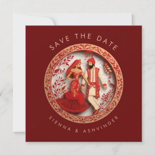 Indian Wedding Couple Save The Date