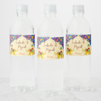 Indian wedding elephants blue pattern personalised