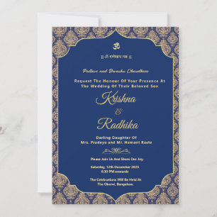 Indian wedding ethnic luxury Hindu invitation