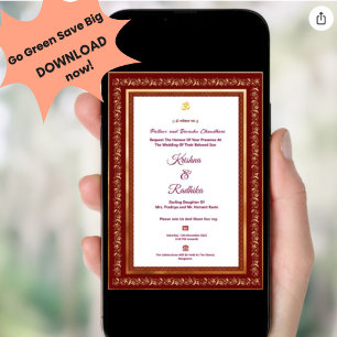 Indian wedding ethnic luxury Hindu invitation