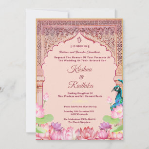 Indian wedding ethnic luxury invitation
