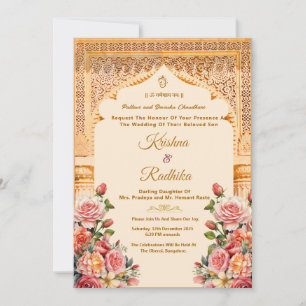 Indian wedding ethnic luxury invitation