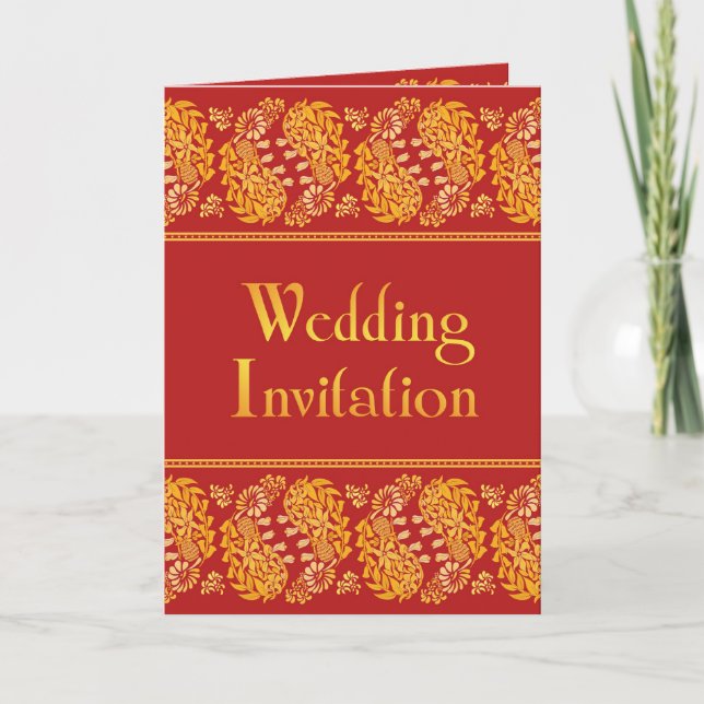 Indian Wedding Folded Card Invitation (Front)