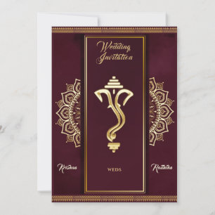 Indian wedding Ganesha hindu invitation