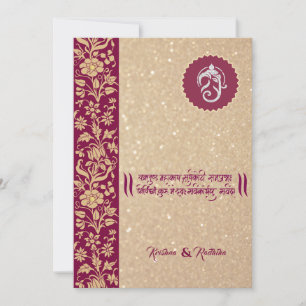 Indian wedding Ganesha hindu invitation