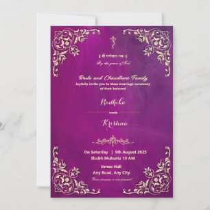 Indian wedding Ganesha hindu invitation