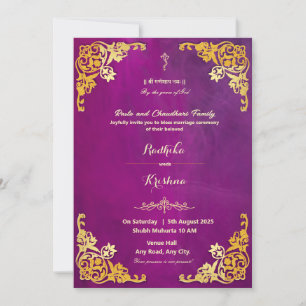 Indian wedding Ganesha hindu invitation