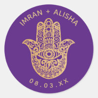 Indian Wedding Gold hamsa Henna Enveloppe Seal
