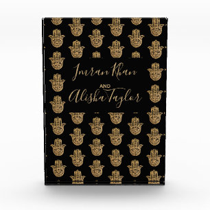 Indian Wedding Gold hamsa Henna Welcome Photo Block