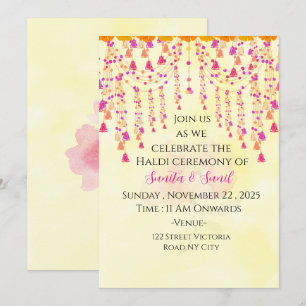Indian Wedding Haldi Ceremony Invitation