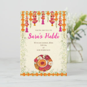 Indian wedding Haldi ceremony invitations