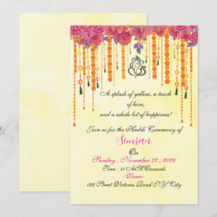 Indian Wedding Haldi Ceremony Invite Template