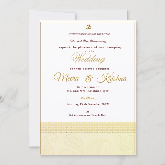  Indian Wedding Invitation  (Front)