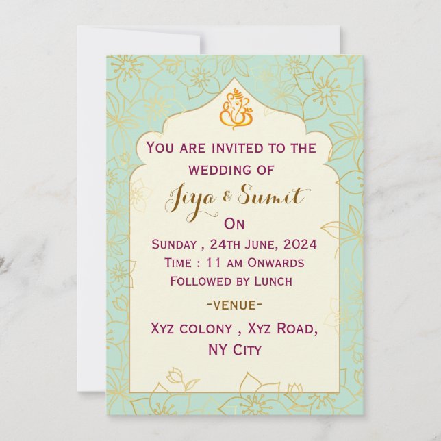 Indian Wedding Invitation (Front)