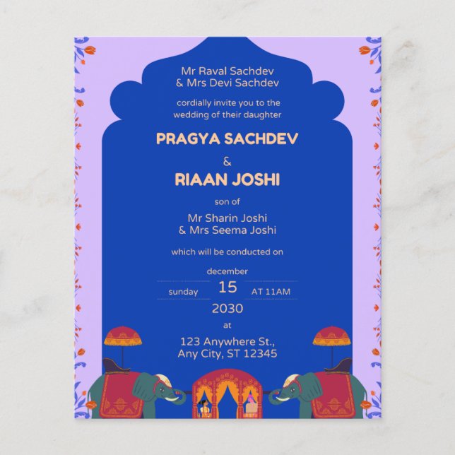 Indian Wedding Invitation Card (Front)