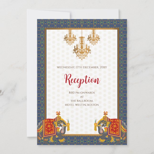 Indian wedding invitation Digital Hindu Wedding (Front)