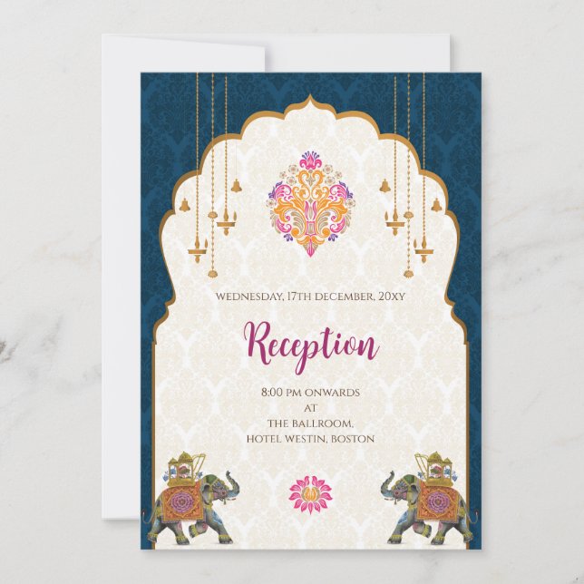 Indian wedding invitation Digital Hindu Wedding (Front)