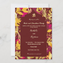 Indian Wedding Invitation Modern Vibrant 