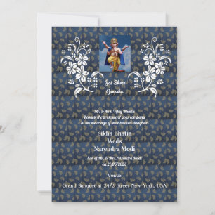 Indian Wedding Invitation with auspicious Ganesha