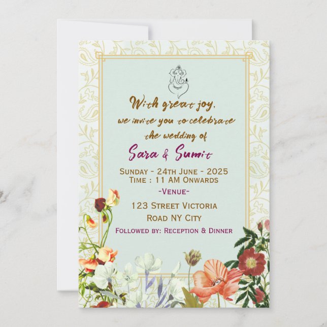 Indian Wedding Invitations  (Front)
