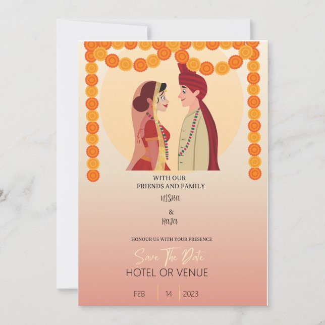 INDIAN WEDDING INVITE BOLLYWOOD (Front)