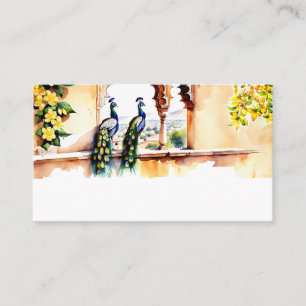 Indian wedding peacock Jaipur palace reception Place Card