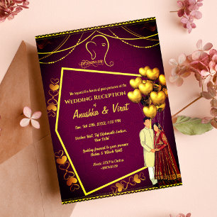 Indian Wedding Reception Invitation