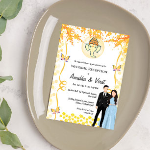 Indian Wedding Reception  Invitation