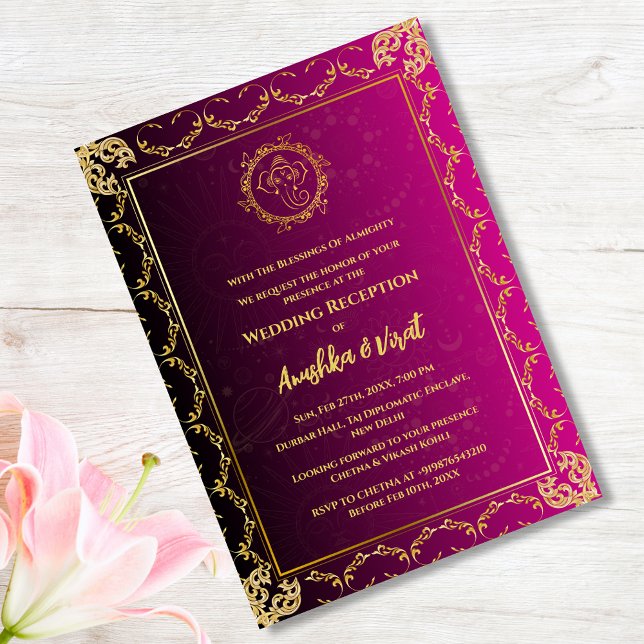 Indian Wedding Reception Invitation (Creator Uploaded)