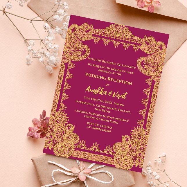 Indian Wedding Reception Invitation (Creator Uploaded)