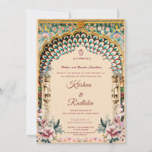 Indian wedding Royal ethnic luxury invitation