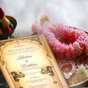 Indian wedding Royal ethnic luxury invitation