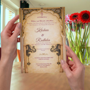 Indian wedding Royal ethnic luxury invitation