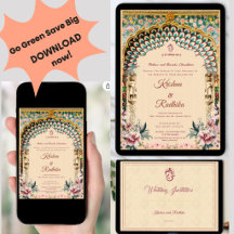 Indian wedding Royal ethnic luxury invitation