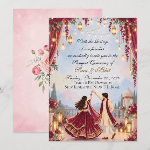 Indian Wedding Sangeet Night Invitation