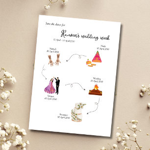 Indian wedding week Save the date template