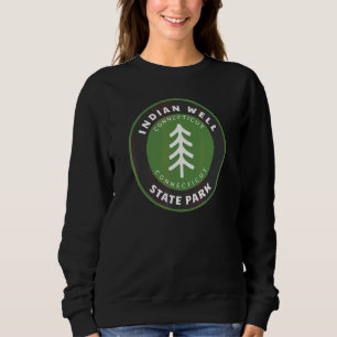 Indian Well State Park Connecticut Ct Tree Badge V Sweatshirt