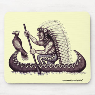Indian with eagle graphic art cool mousepad design