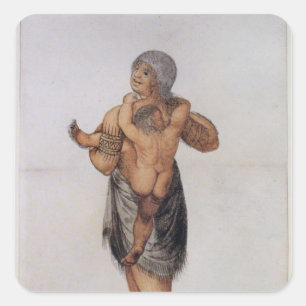 Indian Woman and Baby of Pomeiooc Square Sticker