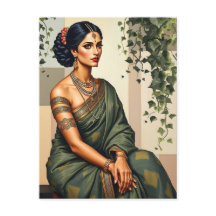 Indian Woman Art. Portrait Wall Art