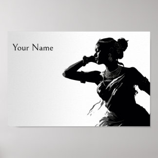 Indian Woman Classical Dance bharatnatyam Poster