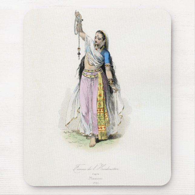 Indian Woman Traditional Costume Mouse Mat (Front)