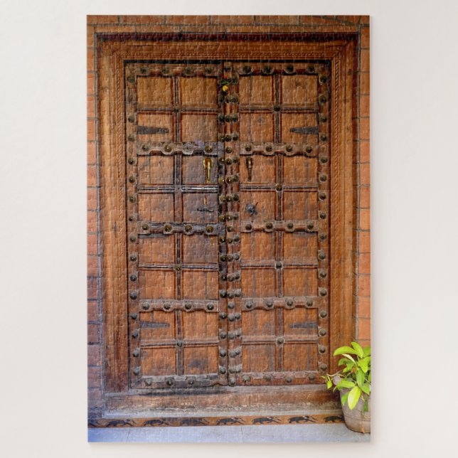 Indian Wooden Door Jigsaw Puzzle (Vertical)