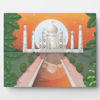 Indian world icon logo travel poster plaque
