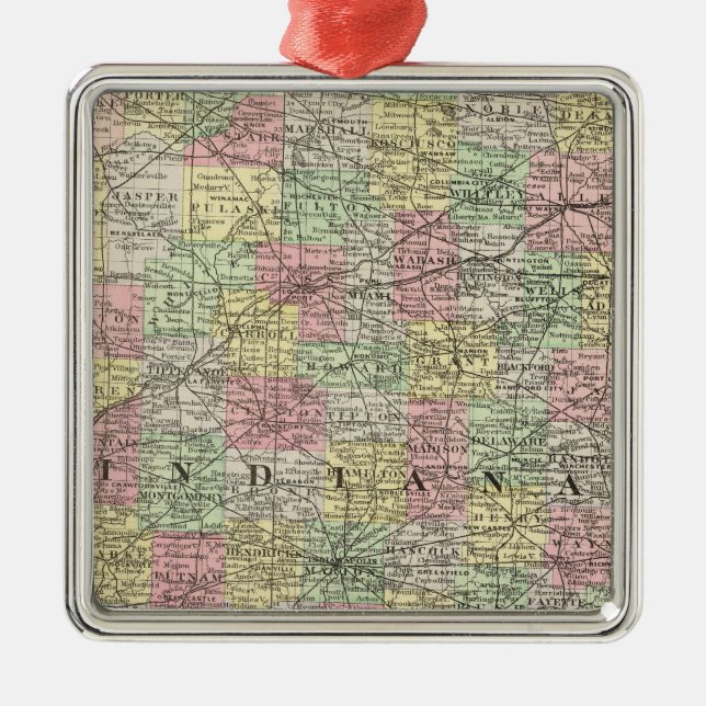 Indiana 6 metal tree decoration (Front)